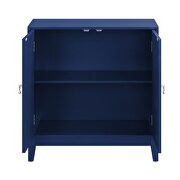 Blue finish pattern & mirror doors front console table by Acme additional picture 4