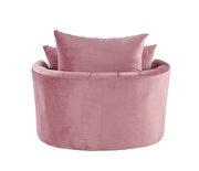 Pink velvet button tufted barrel chair by Acme additional picture 5