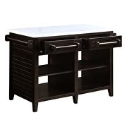 Marble top & espresso finish base kitchen island by Acme additional picture 5