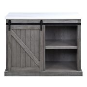 Marble top & gray oak finish base kitchen island by Acme additional picture 3