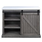 Marble top & gray oak finish base kitchen island by Acme additional picture 4