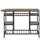Rustic oak & black finish frame kitchen island by Acme additional picture 3
