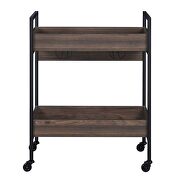 Walnut 2 tier shelf & black finish base kitchen island additional photo 3 of 2