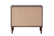 Silver & walnut finish pattern drawer front accent table by Acme additional picture 4