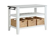White finish kitchen island w/ baskets by Acme additional picture 2