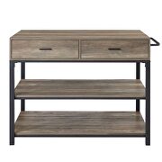 Rustic oak & black finish rectangular kitchen island by Acme additional picture 3