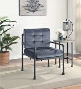 Gray velvet & sandy gray finish memory foam seat & back chair by Acme additional picture 2