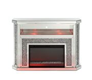 Mirrored & faux diamonds electric led fireplace with illuminate by Acme additional picture 5