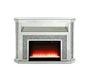 Mirrored & faux diamonds electric led fireplace with illuminate by Acme additional picture 8