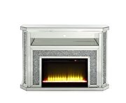 Mirrored & faux diamonds electric led fireplace with illuminate by Acme additional picture 9