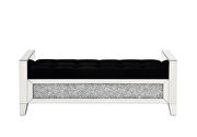 Mirrored & faux diamonds button tufted cushion bench by Acme additional picture 2