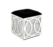 Mirrored & faux diamonds glamour style ottoman by Acme additional picture 2