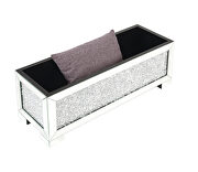 Mirrored and diamond tufted cushion bench by Acme additional picture 2