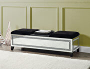 Mirrored & faux diamonds inlay bench w/ storage console by Acme additional picture 2