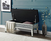 Mirrored & faux diamonds bench w/ storage console by Acme additional picture 2