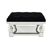 Faux square diamonds inlay ottoman by Acme additional picture 2