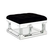 Mirrored & faux diamonds inlay ottoman by Acme additional picture 2