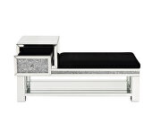 Mirrored & faux diamonds inlay bench w/ storage drawer by Acme additional picture 2