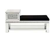 Mirrored & faux diamonds inlay bench w/ storage drawer by Acme additional picture 4