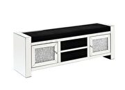 Mirrored & faux diamonds bench w/ storage by Acme additional picture 2