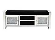 Mirrored & faux diamonds bench w/ storage by Acme additional picture 3