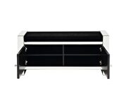 Mirrored & faux diamonds inlay bench w/ storage by Acme additional picture 4