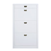 White high gloss finish rectangular shoe cabinet by Acme additional picture 2