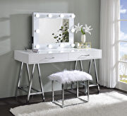 White finish hollywood mirror by Acme additional picture 4