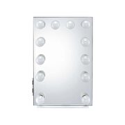 White finish metal frame hollywood mirror by Acme additional picture 2