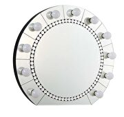 Mirrored & faux crystal diamonds gorgeous glam style wall mirror by Acme additional picture 2