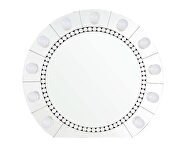Mirrored & faux crystal diamonds gorgeous glam style wall mirror by Acme additional picture 3