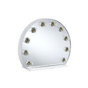 White finish round hollywood mirror by Acme additional picture 2
