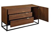 Walnut & black finish rectangular console table by Acme additional picture 5