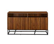 Walnut finish geometric door design rectangular console table by Acme additional picture 3