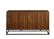 Walnut finish geometric door design rectangular console table by Acme additional picture 4