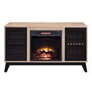 Oak & espresso finish led electric fireplace by Acme additional picture 3
