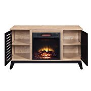 Oak & espresso finish led electric fireplace by Acme additional picture 4