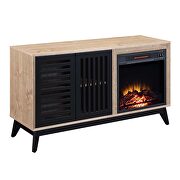 Oak & espresso finish wood led electric fireplace by Acme additional picture 2