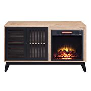 Oak & espresso finish wood led electric fireplace by Acme additional picture 3