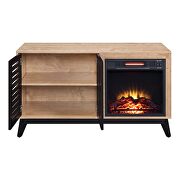 Oak & espresso finish wood led electric fireplace by Acme additional picture 4