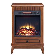 Walnut finish electric fireplace w/ led by Acme additional picture 3