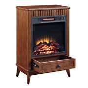 Walnut finish electric fireplace w/ led by Acme additional picture 4