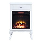 White finish led electric fireplace by Acme additional picture 3