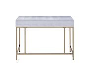 Silver finish crocodile pu top vanity desk by Acme additional picture 4