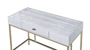 Silver finish crocodile pu top vanity desk by Acme additional picture 5