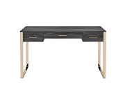 Champagne gold & black finish rectangular vanity desk w/ 2 usb by Acme additional picture 3