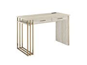 Antique white & gold finish rectangular vanity desk by Acme additional picture 2