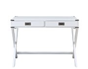 White finish crossing x-base console table by Acme additional picture 3