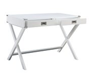 White finish crossing x-base console table by Acme additional picture 5