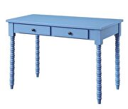 Blue finish wooden frame with ornate carvings console table by Acme additional picture 2